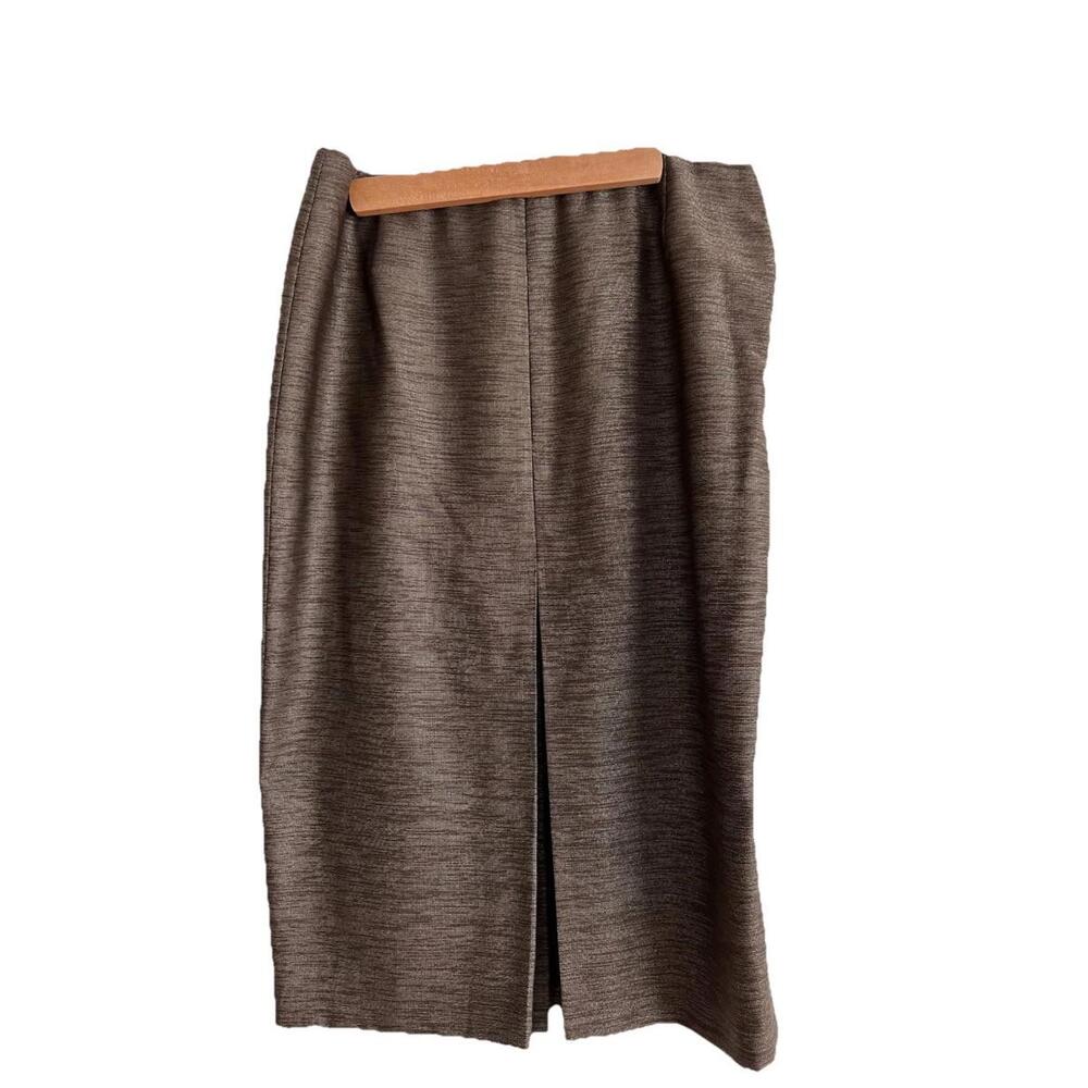 LAFAYETTE 148 NEW YORK Womens Lined Pencil Skirt Front Slit Size 4 Brown